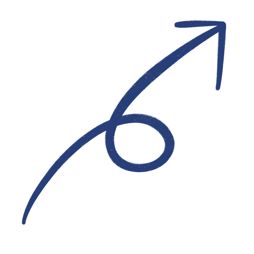 Blue Arrow Line Upward Curved Arrow Sketch Arrow Line Element png
