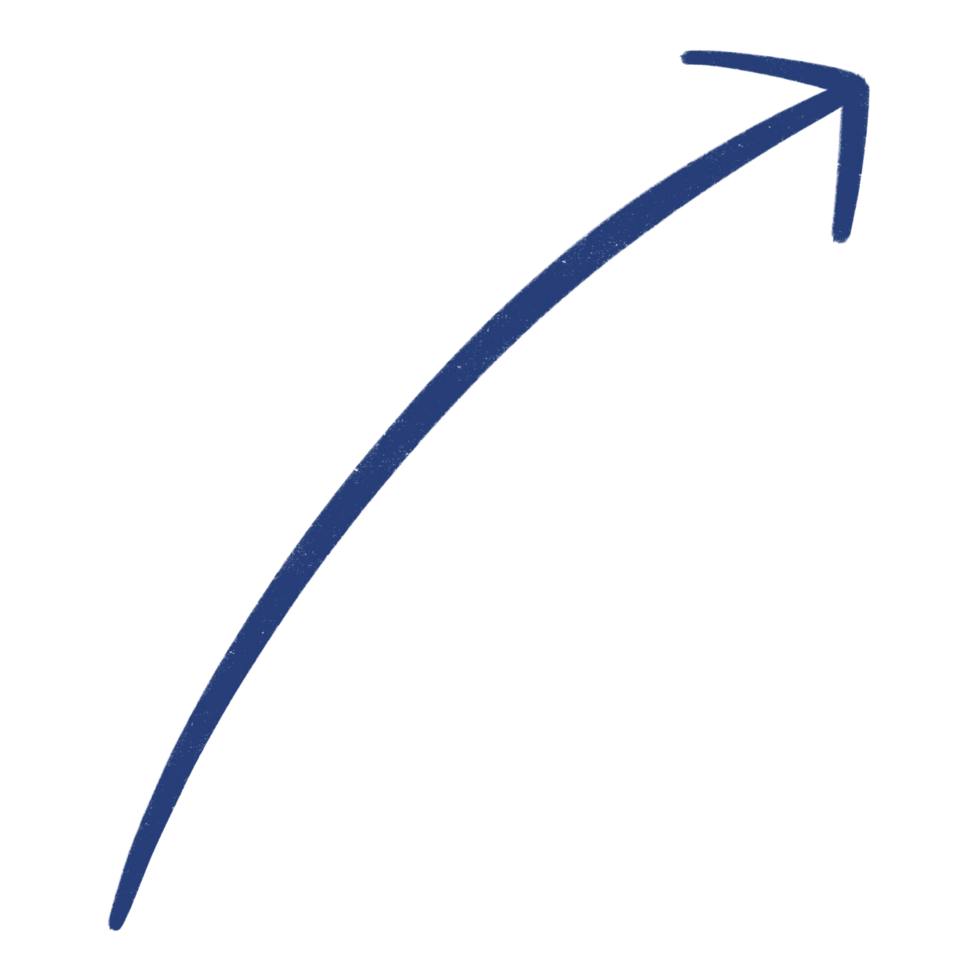 Blue Arrow Line Upward Curved Arrow Sketch Arrow Line Element png