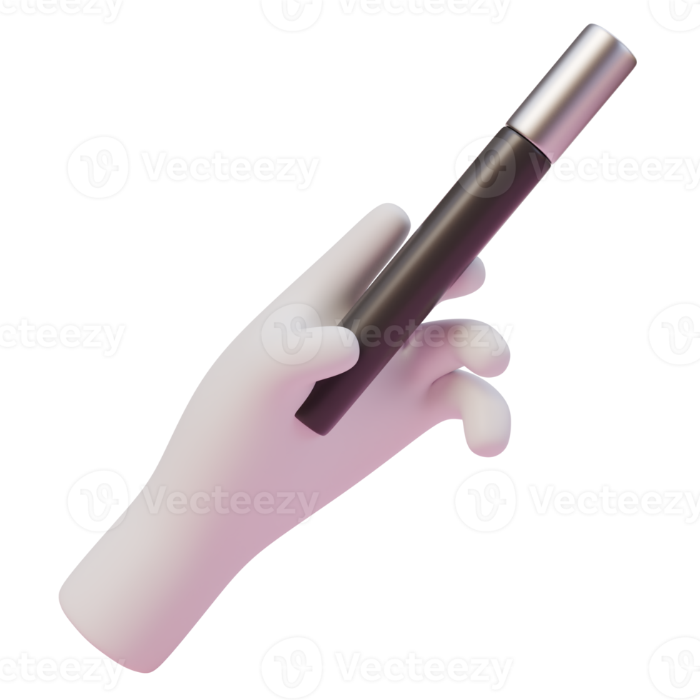 3d render illustration of human hand in gloves holding magic wand. Magic activity. 3d illustration design for web site mobile app or brand png
