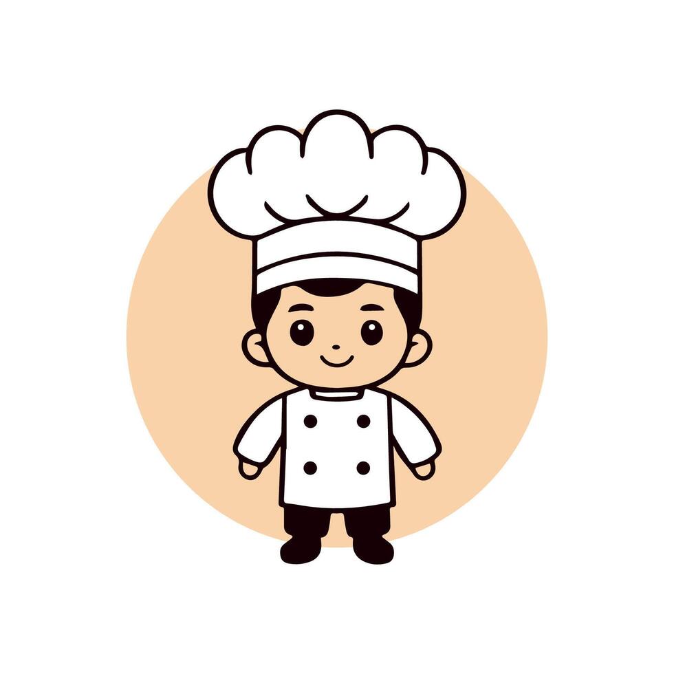 cute and funny chef mascot logo vector