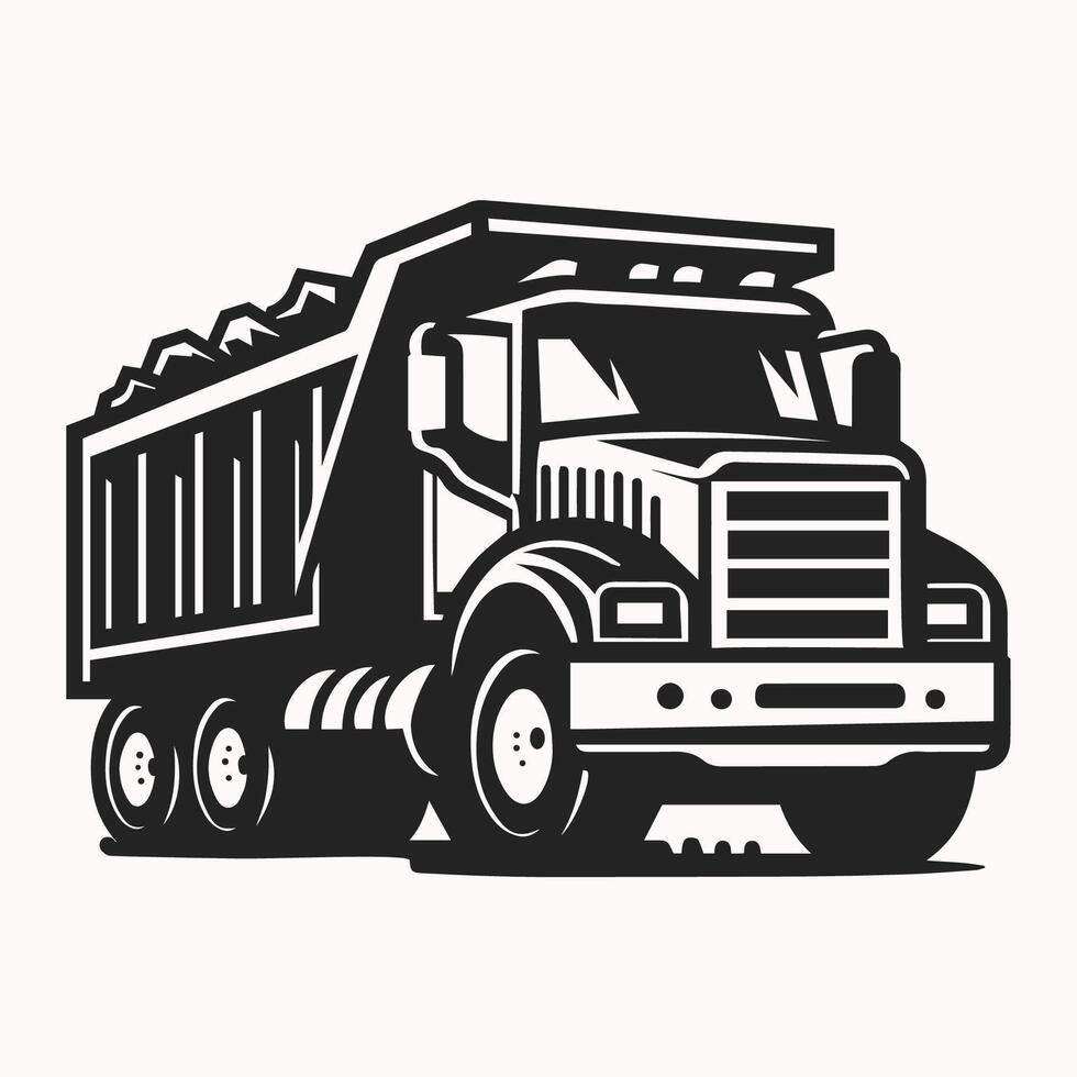 Stylish Dump Truck Silhouette. Effortless Graphic vector