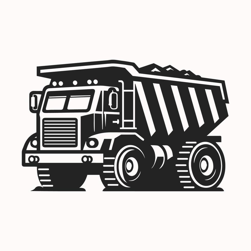 Sharp-edged Dump Truck Icon. Striking Image vector