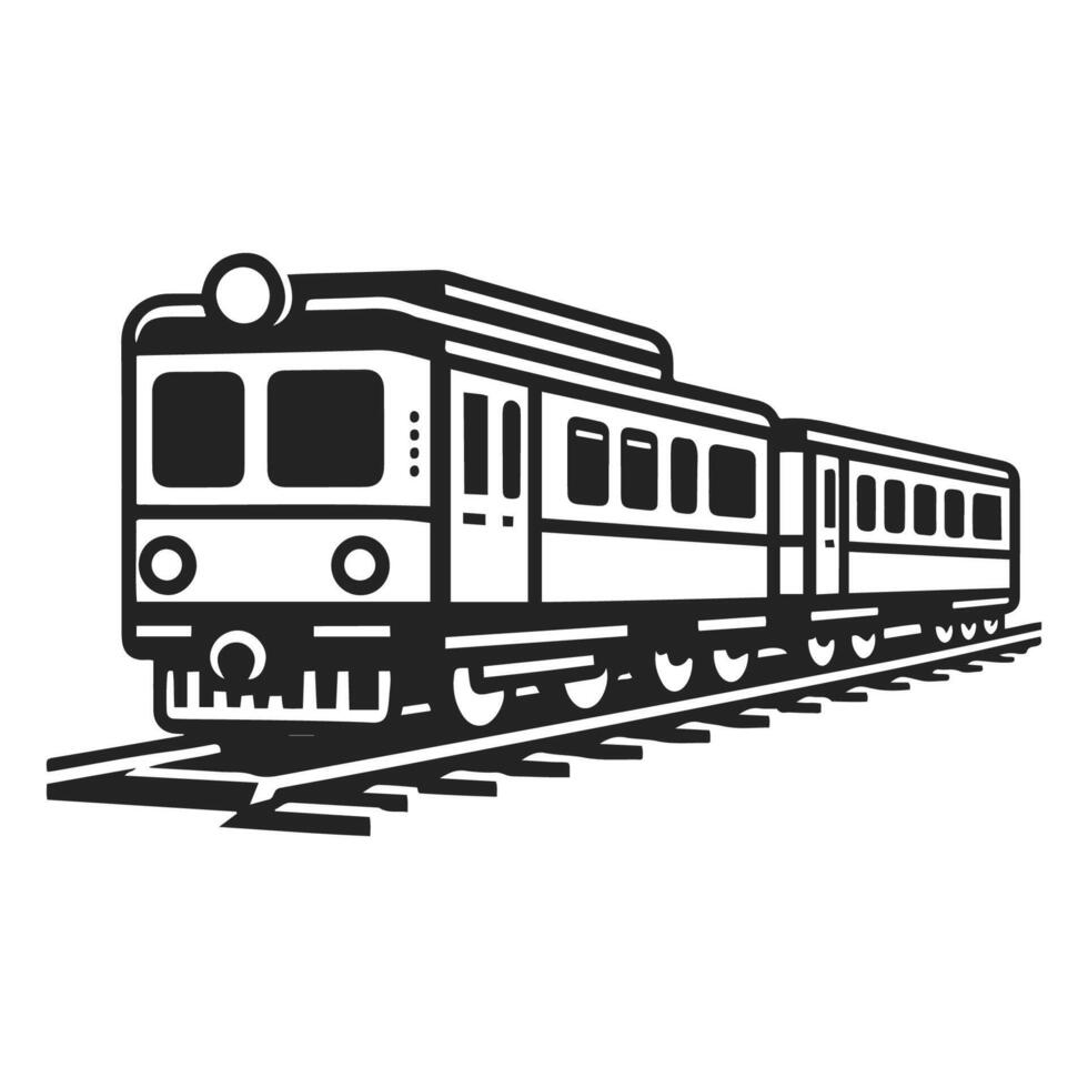 retro train logo flat icon on white background. vector
