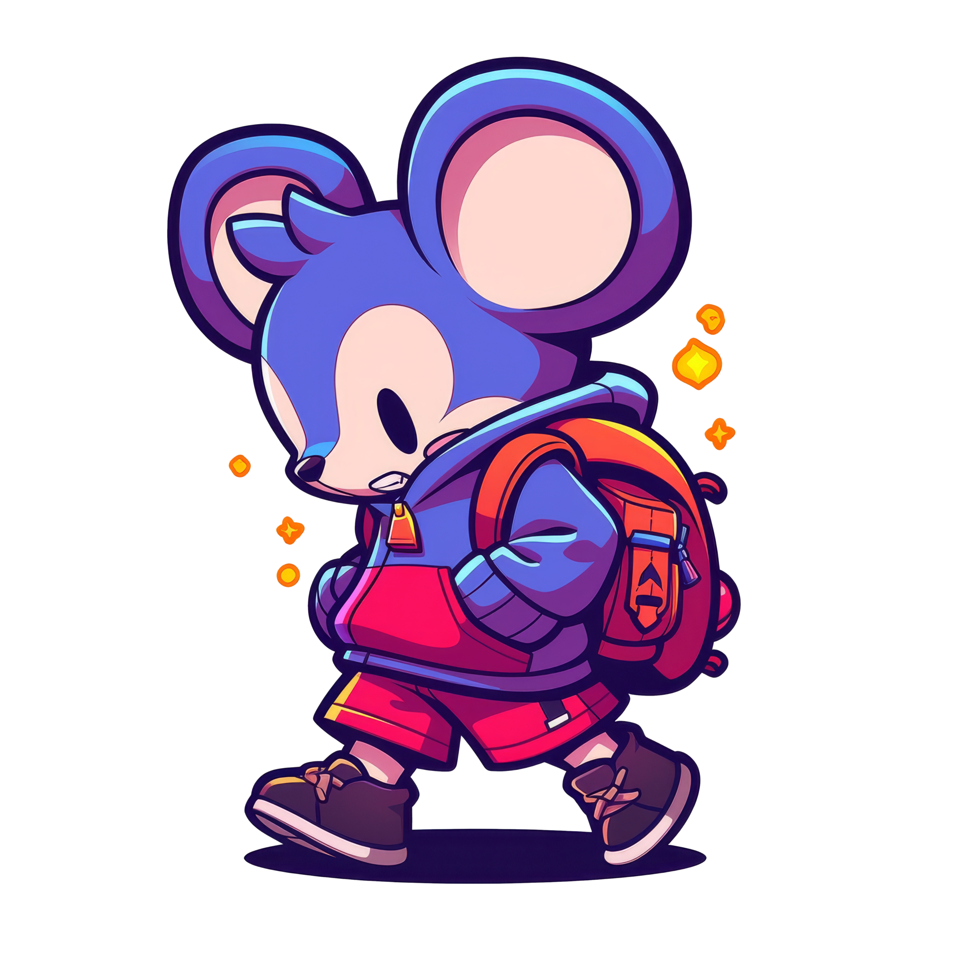 cool mouse character wearing modern streetwear illustration for tshirt