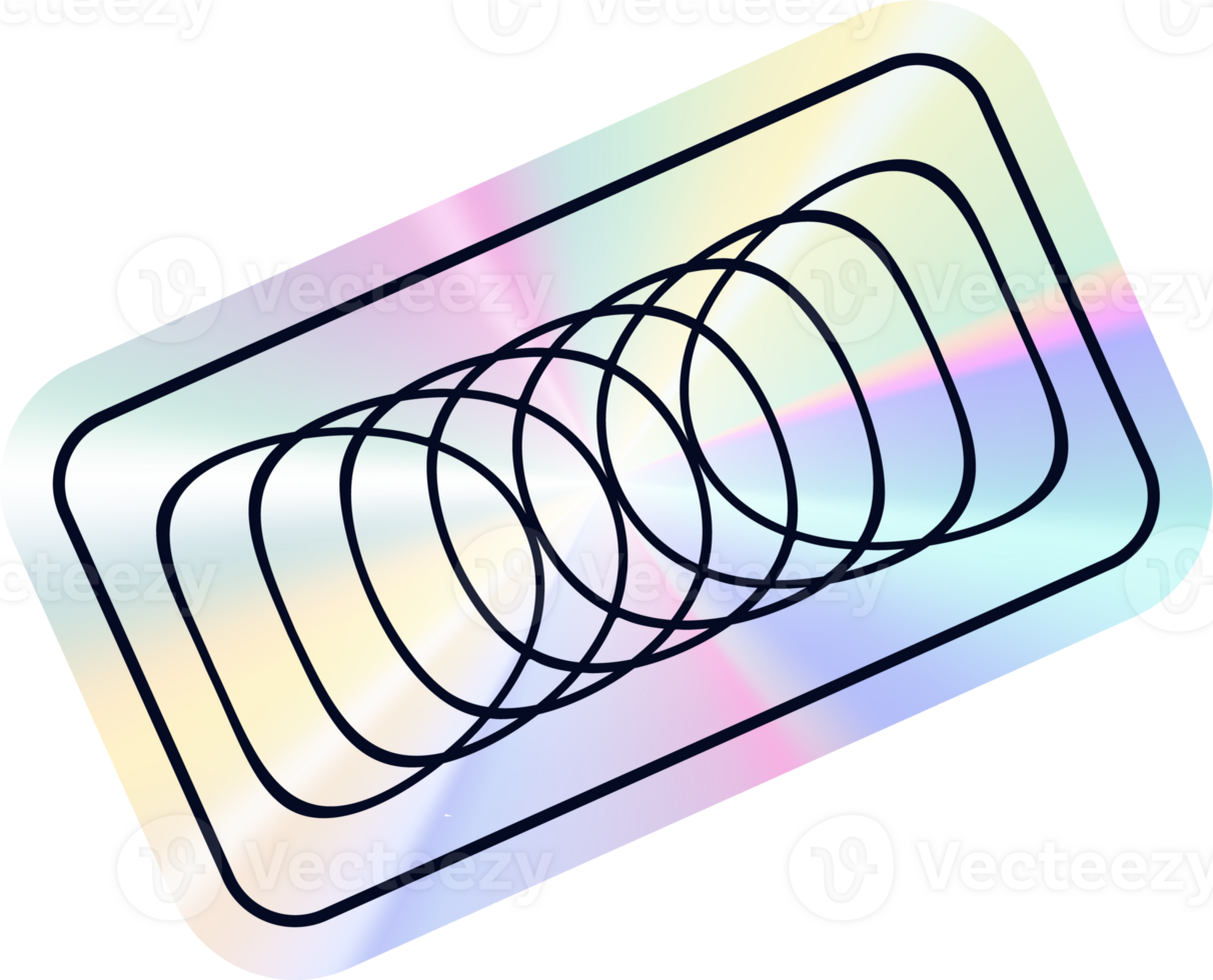 Y2k holographic orbits sticker png