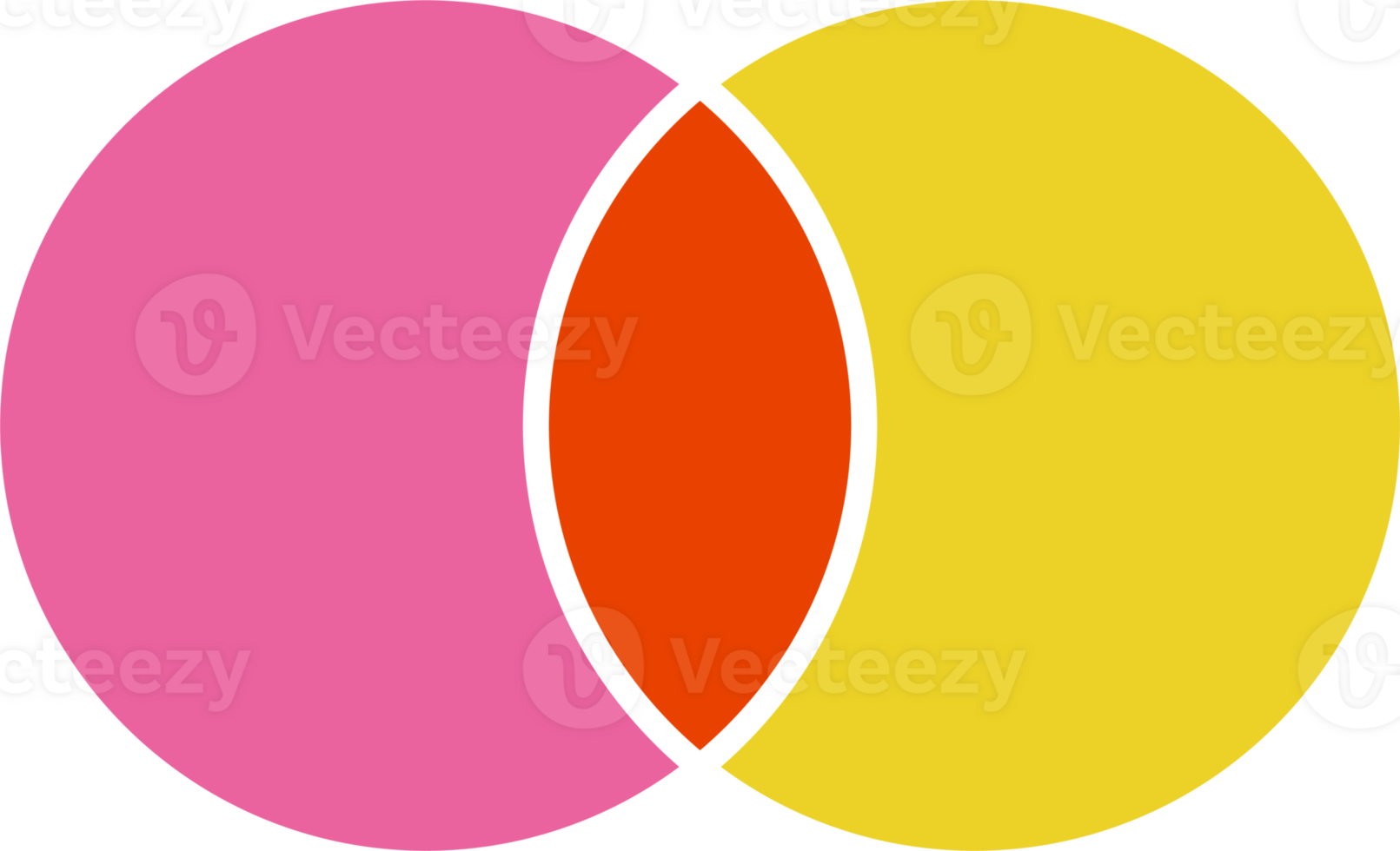 Venn diagram. Circle intersection for infographic. 2 two graph template png