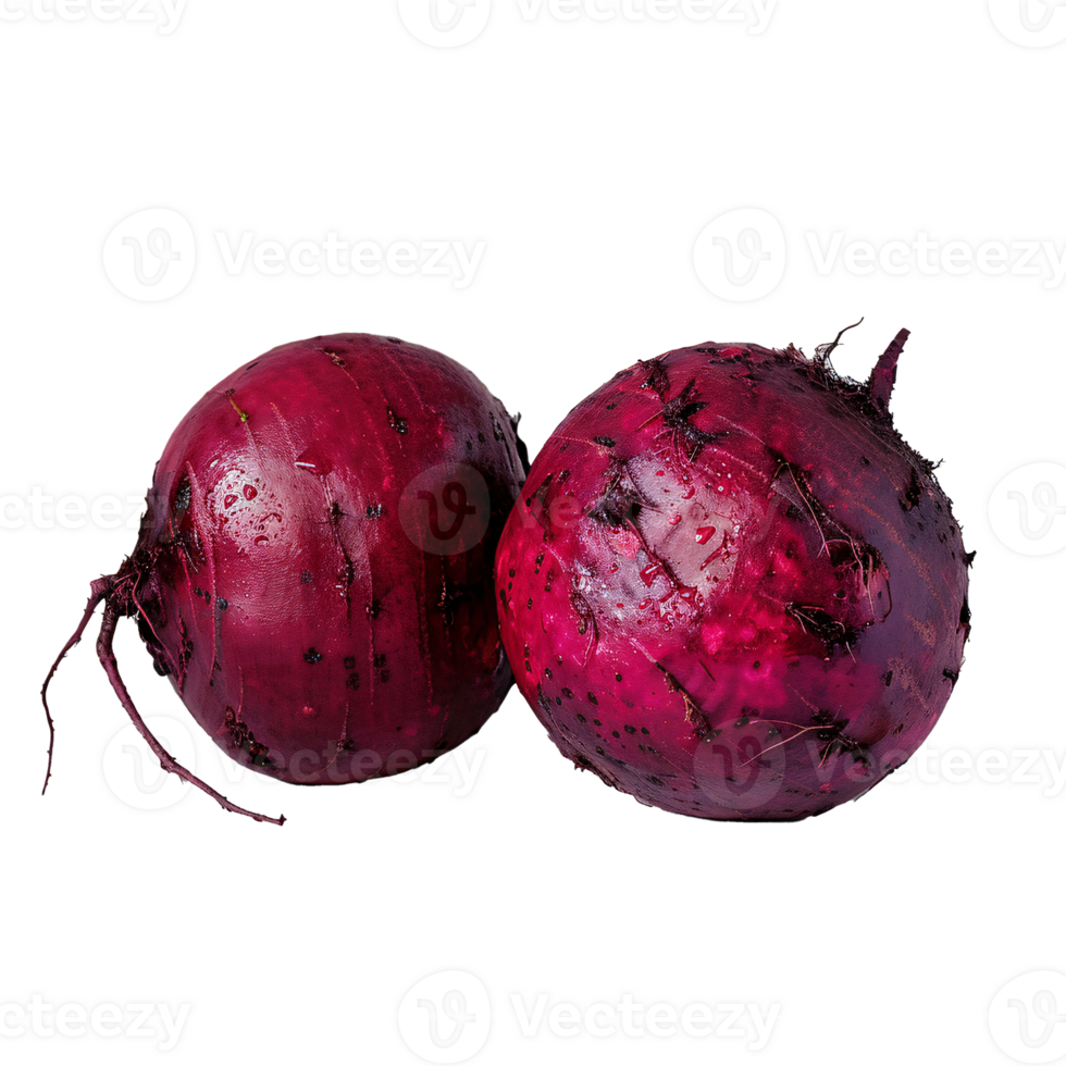 A close-up of a fresh, red beetroot isolated on transparency background png