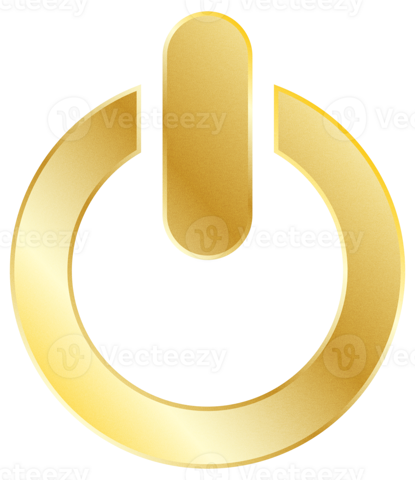 gold power buttons symbol png
