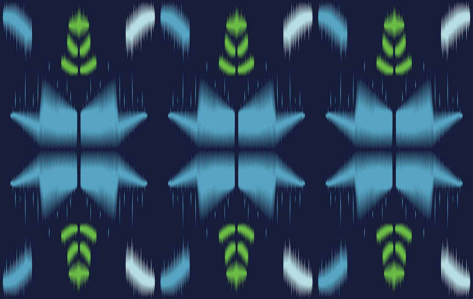 Geometric ikat pattern seamless fabric blue tone. traditional ethnic ikat pattern style. Designed for background ,wallpaper ,carpet ,clothing ,ikat art design ,fabric ,embroidery ,textile vector