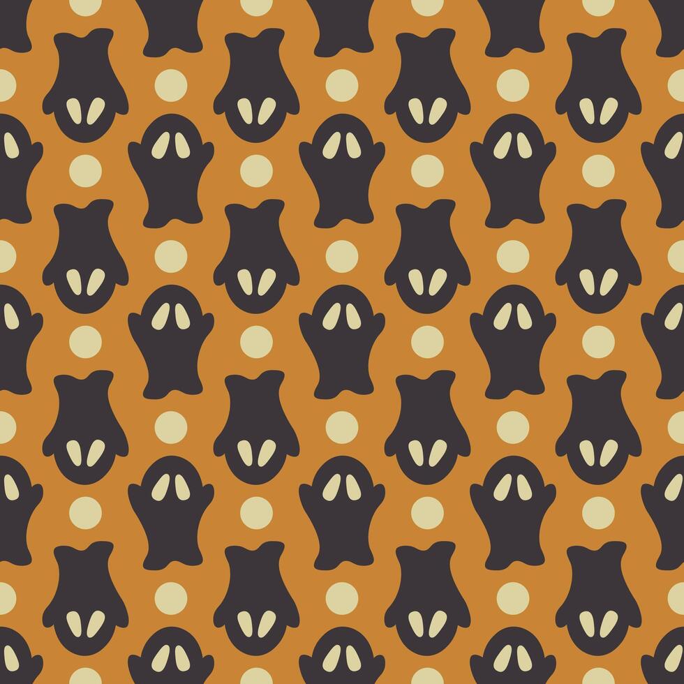 A Halloween pattern of ghosts and circles vector