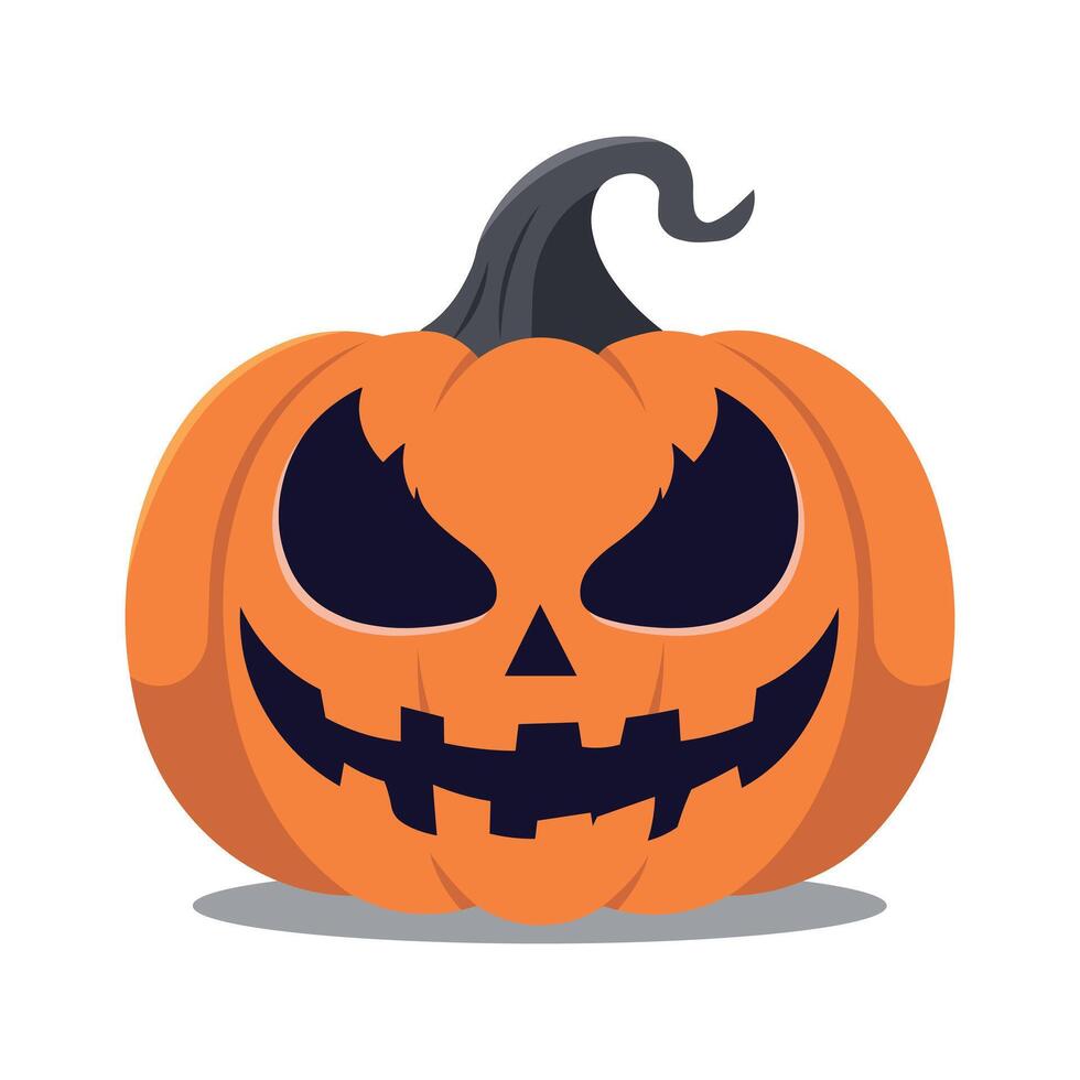 Happy Halloween Pumpkin flat illustration. Pumpkin isolated on a transparent background vector