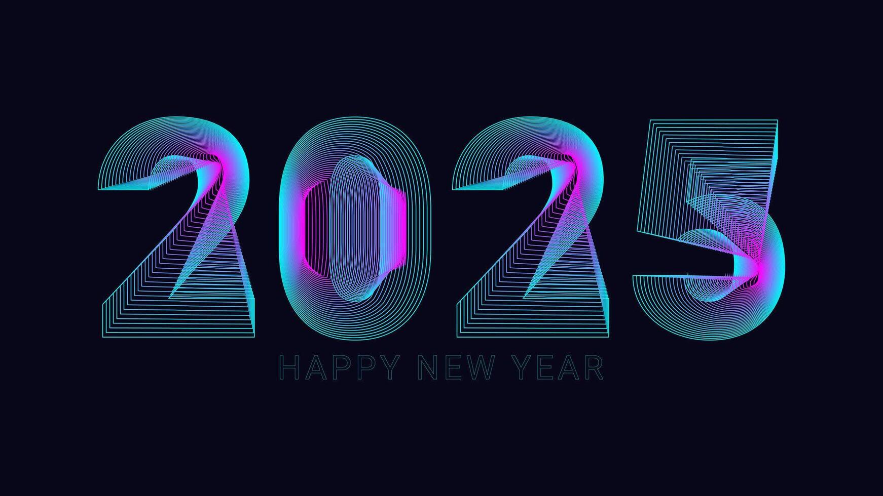 2025 new year asian chinese. Digit design. Happy new year text design template gold color. Abstract bright numbers. For postcard calendar banner web page. illustration. vector