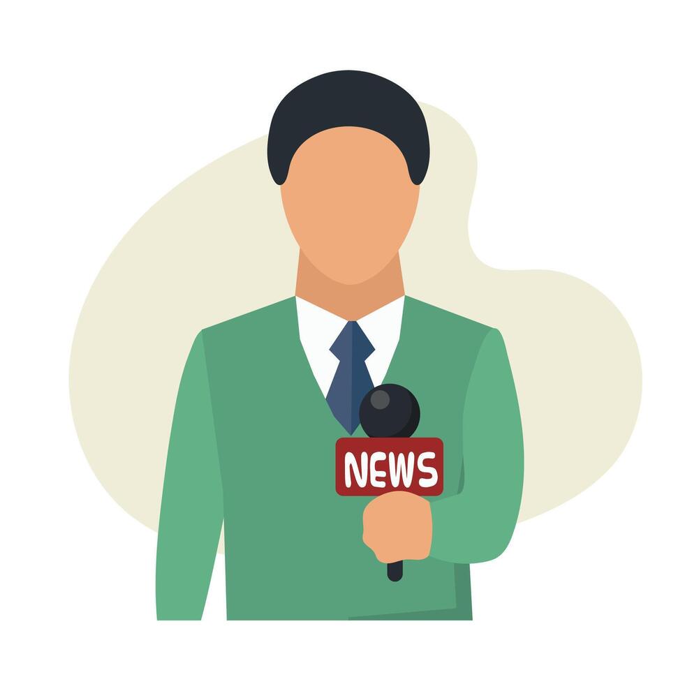 News reporter concept icon clipart avatar logtotype isolated illustration vector