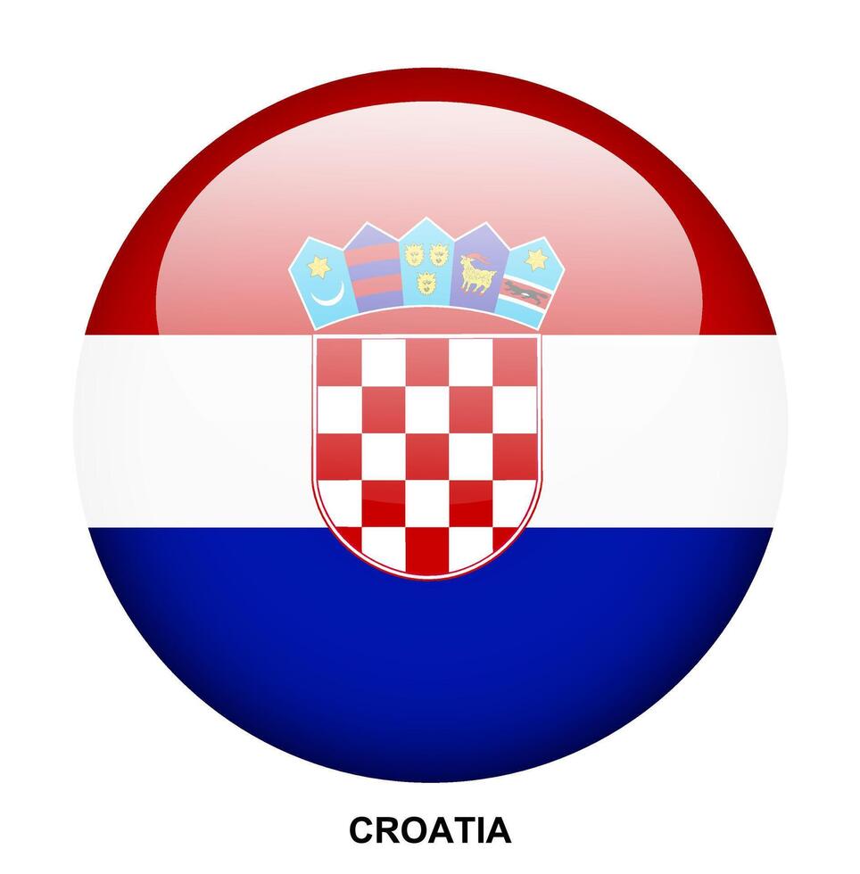 CROATIA flag button on white background vector