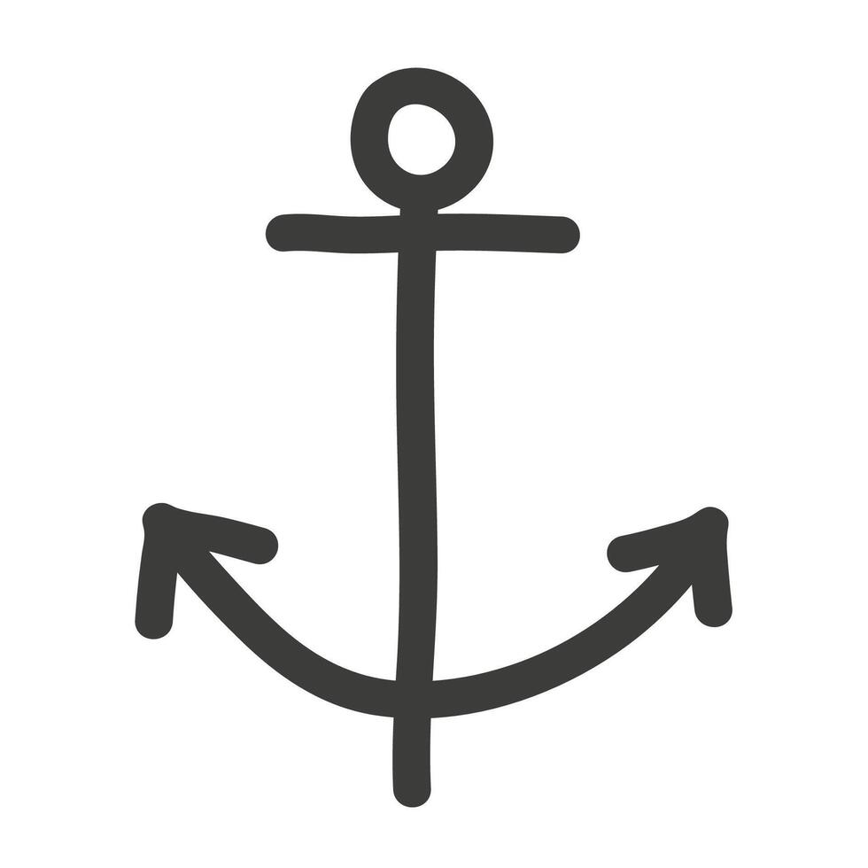 Anchor hand drawn sketch illustration. vector