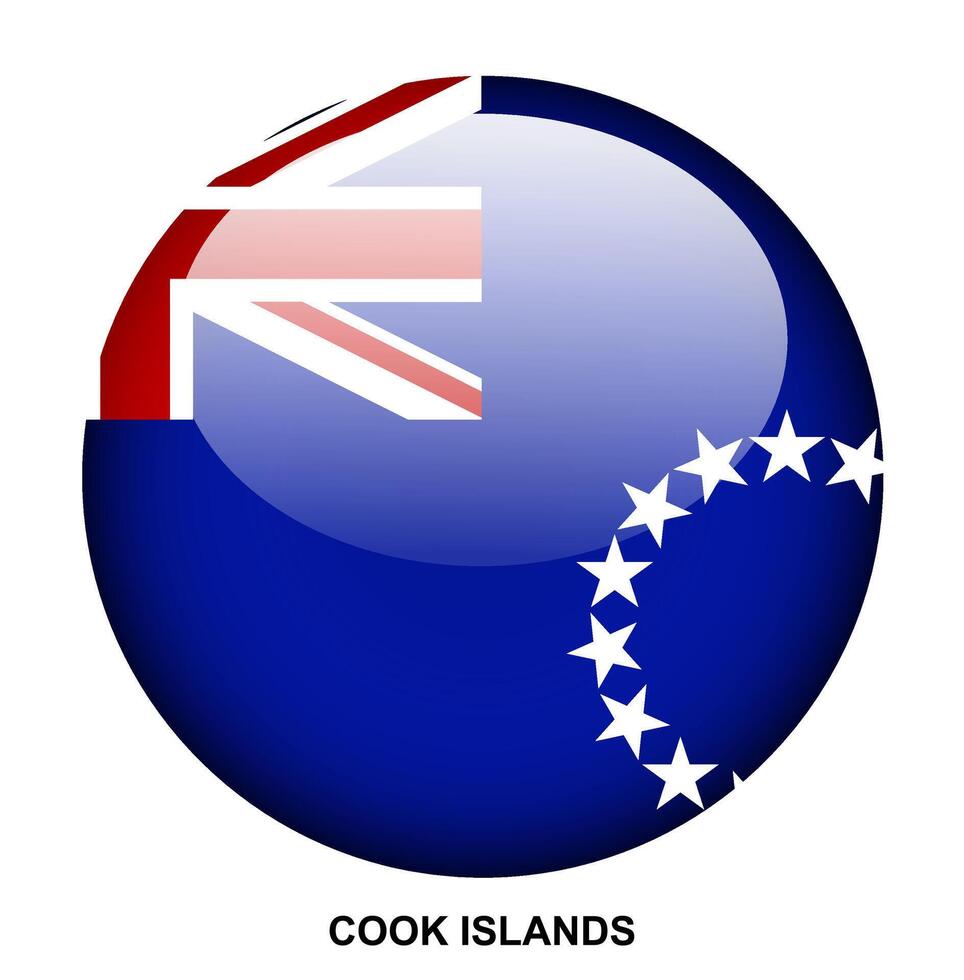 COOK ISLANDS flag button on white background vector