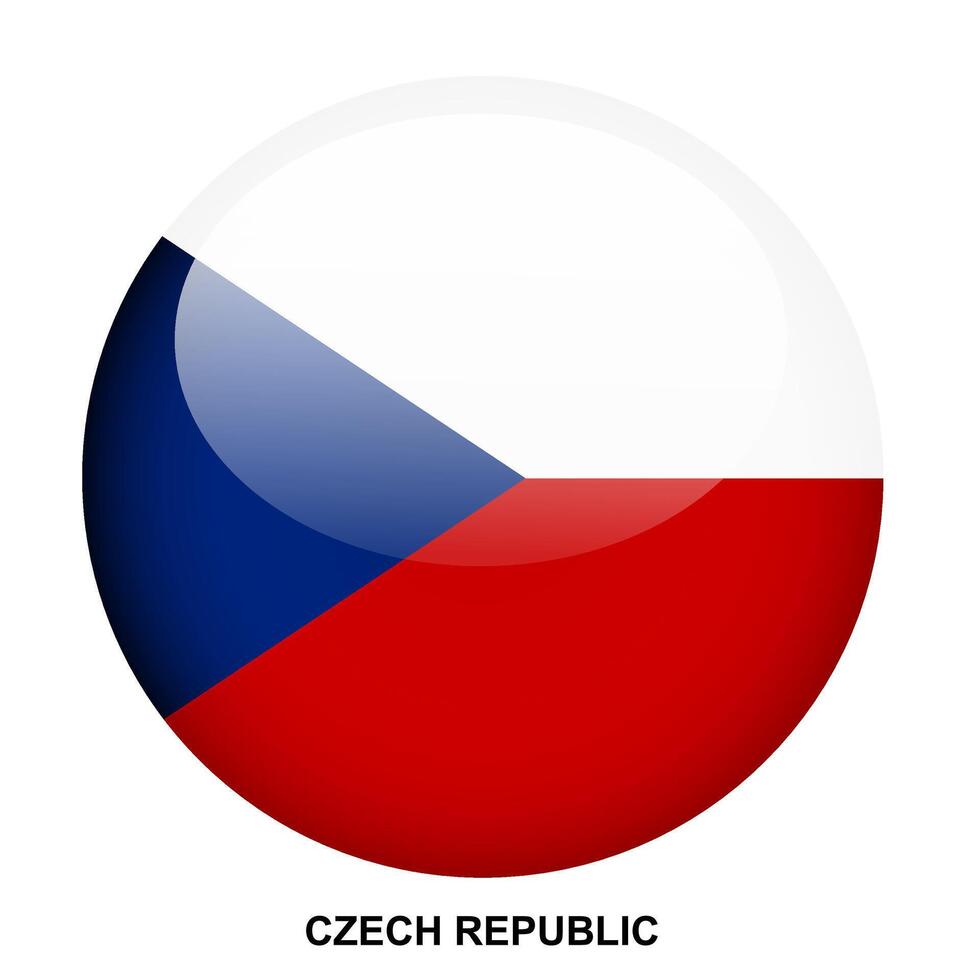 CZECH REPUBLIC flag button on white background vector