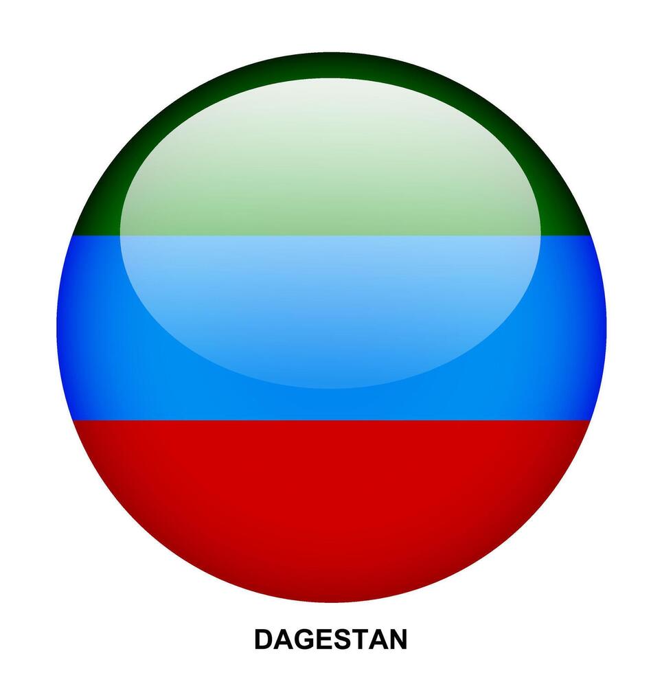 DAGESTAN flag button on white background vector