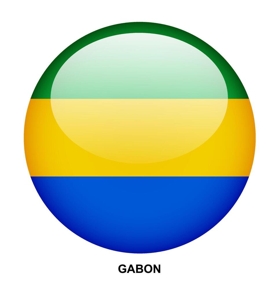 GABON flag button on white background vector