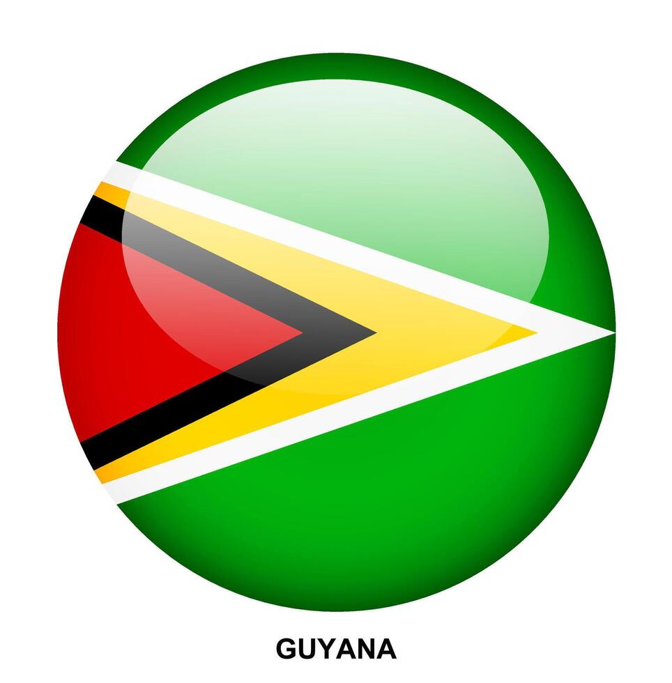 GUYANA flag button on white background vector