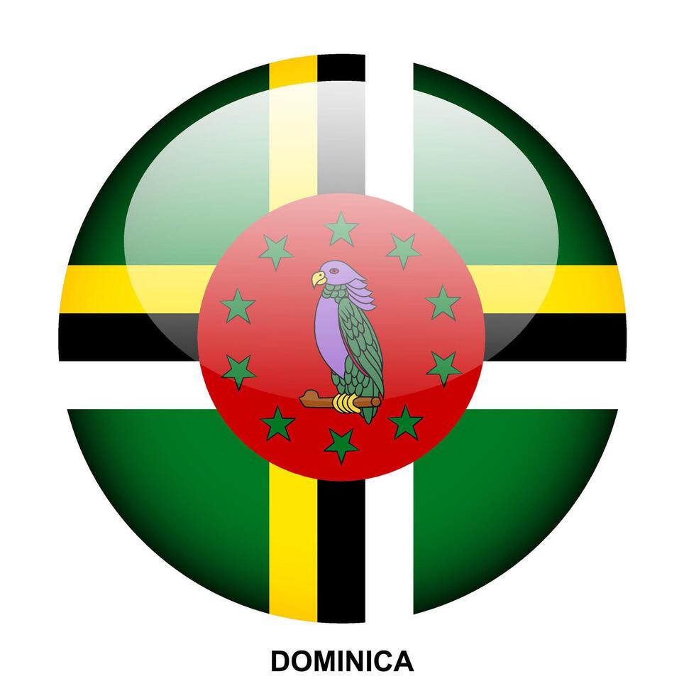 DOMINICA flag button on white background vector
