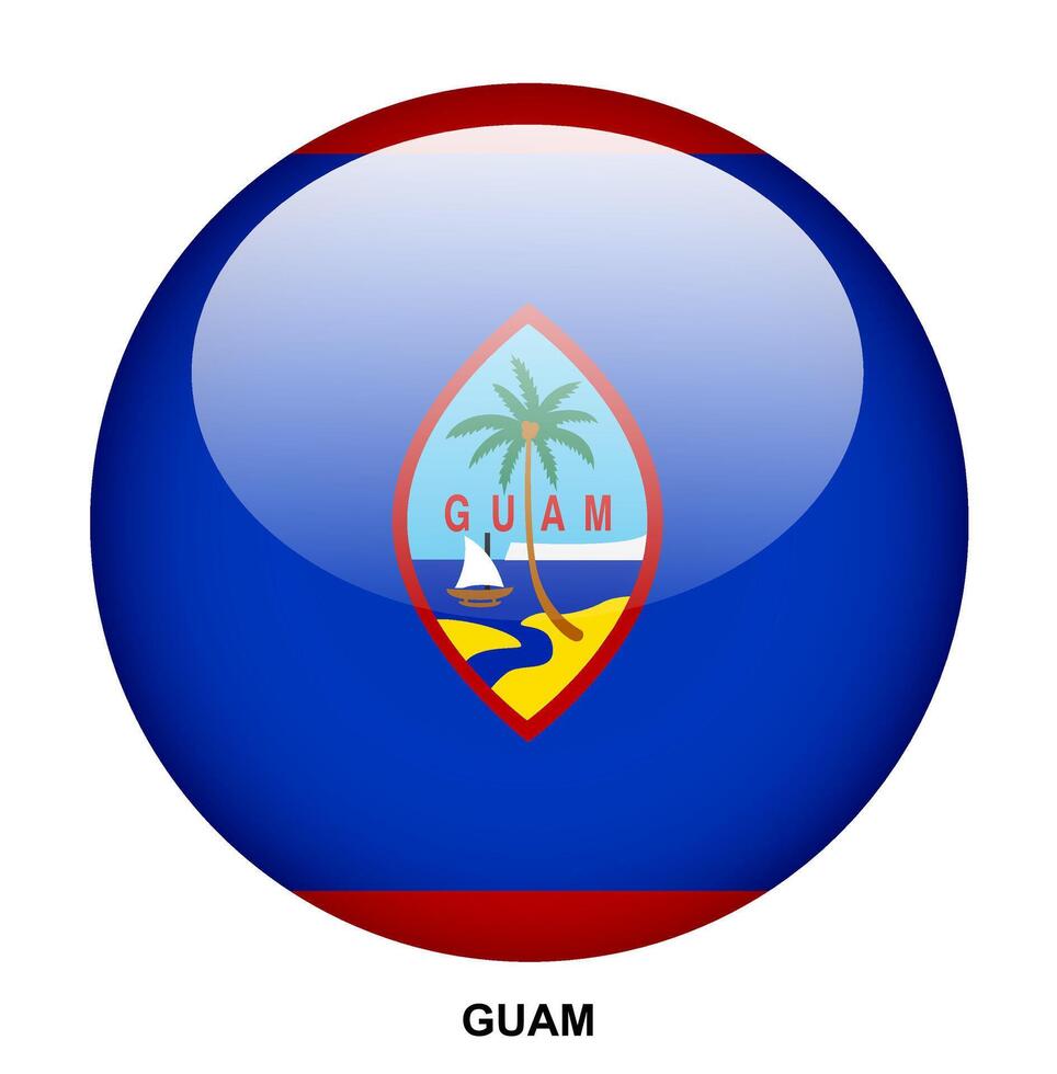 GUAM flag button on white background vector