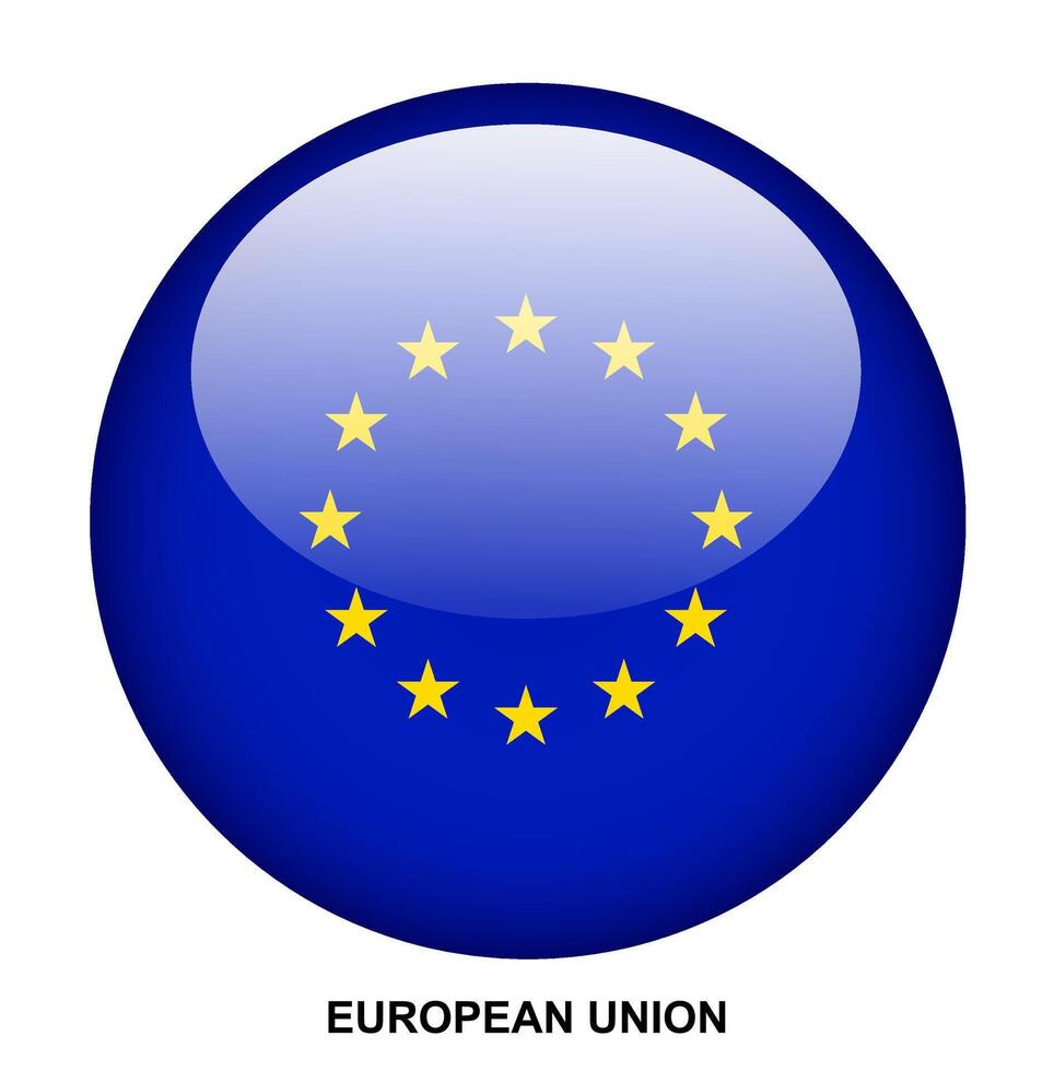 EUROPEAN UNION flag button on white background vector