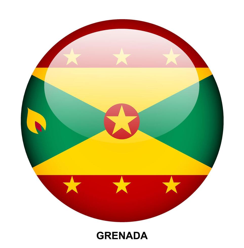 GRENADA flag button on white background vector