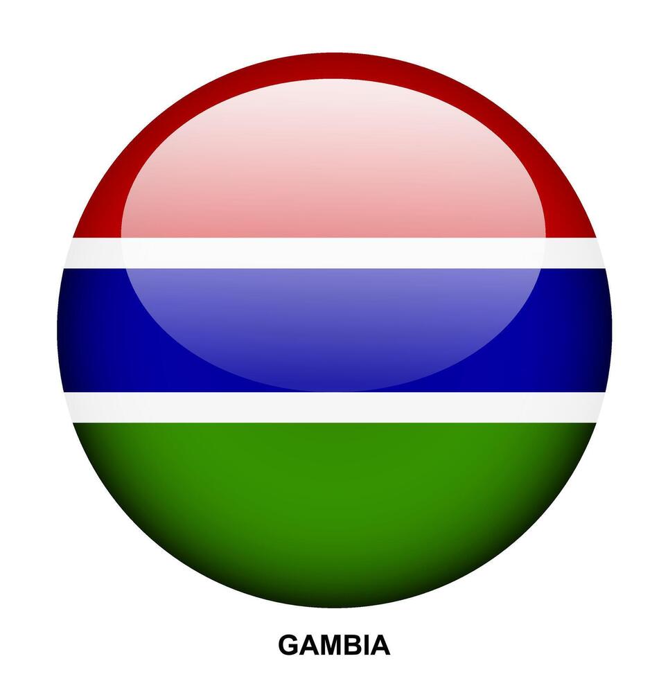 GAMBIA flag button on white background vector