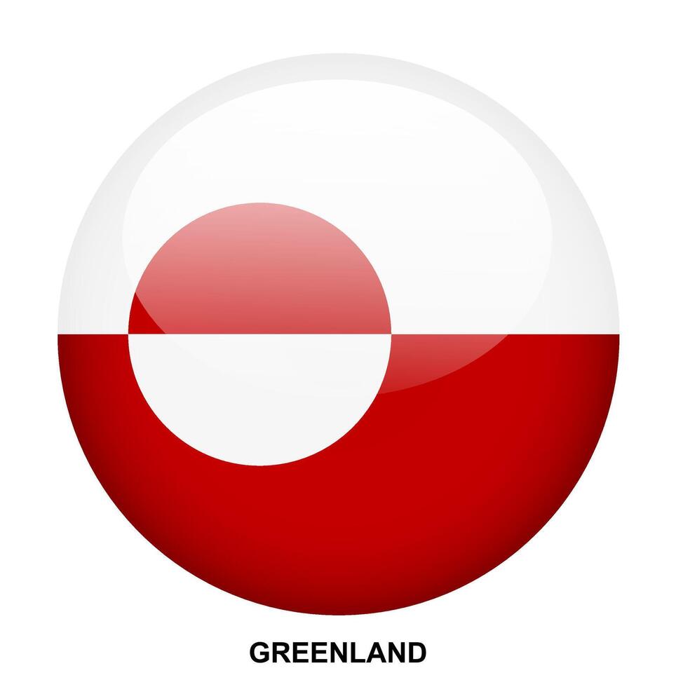 GREENLAND flag button on white background vector