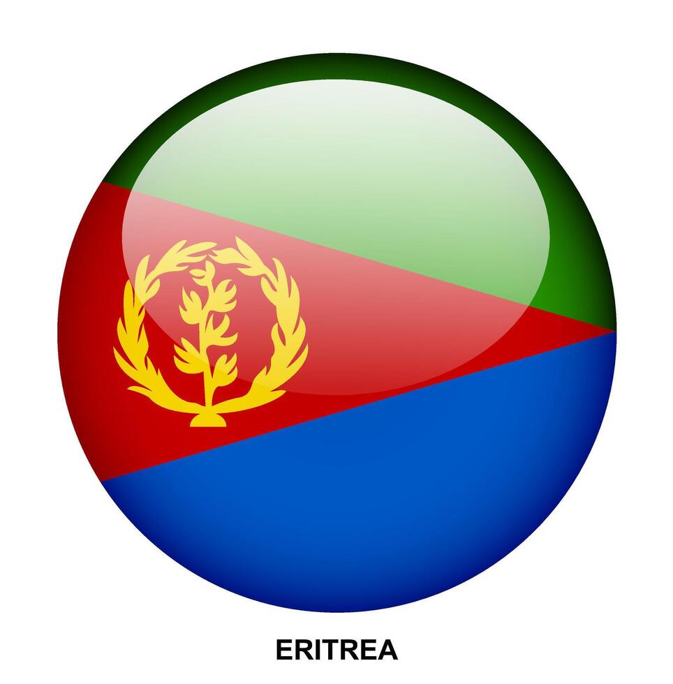ERITREA flag button on white background vector