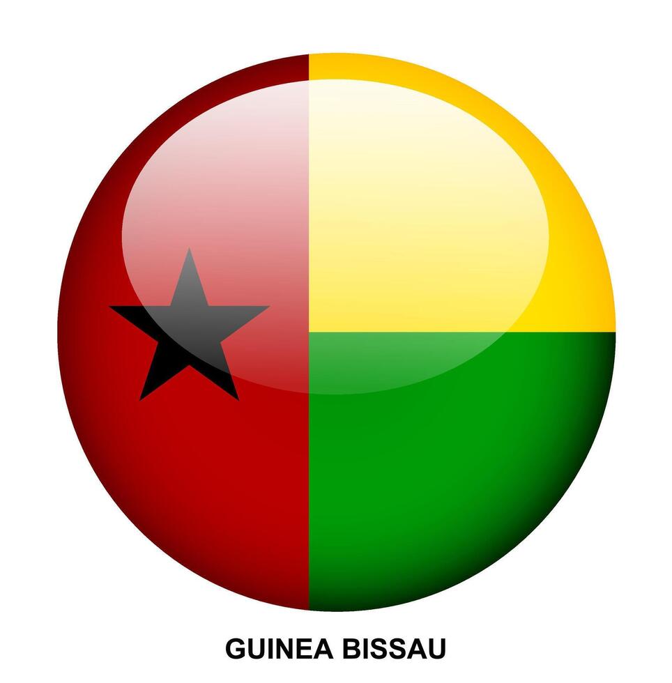 GUINEA BISSAU flag button on white background vector