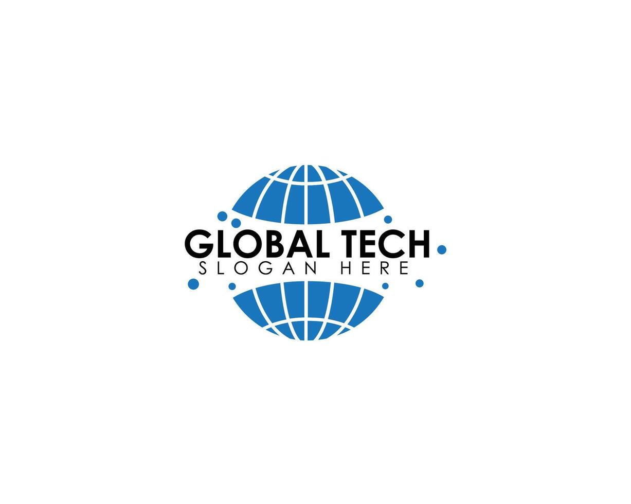 Global tech icon logo design illustration with creative concept Premium vector