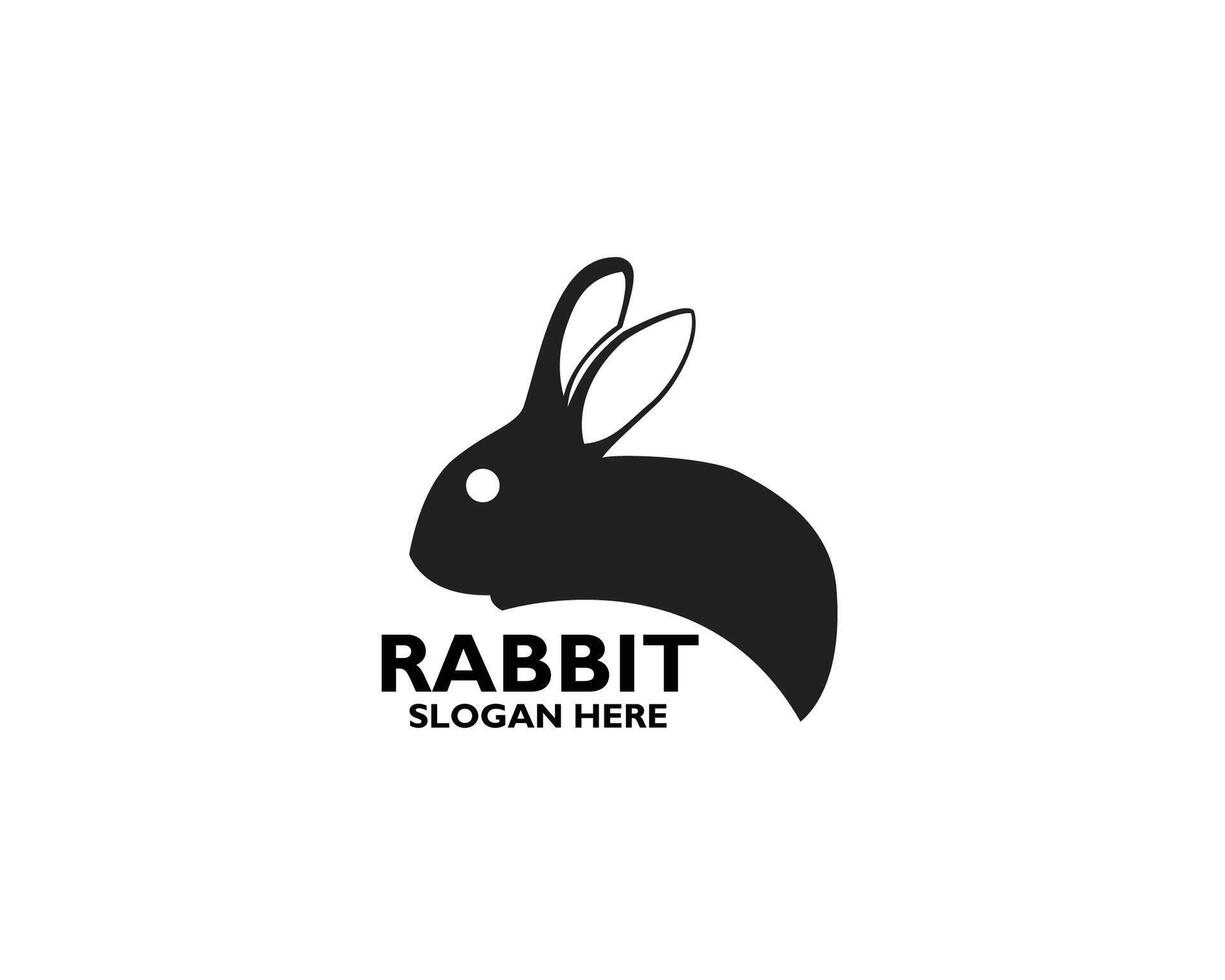 The Best Rabbit Silhouette Or Bunnies Isolated Logo Icon Illustration. Best asset for bunny icon design or bunny shadow. vector