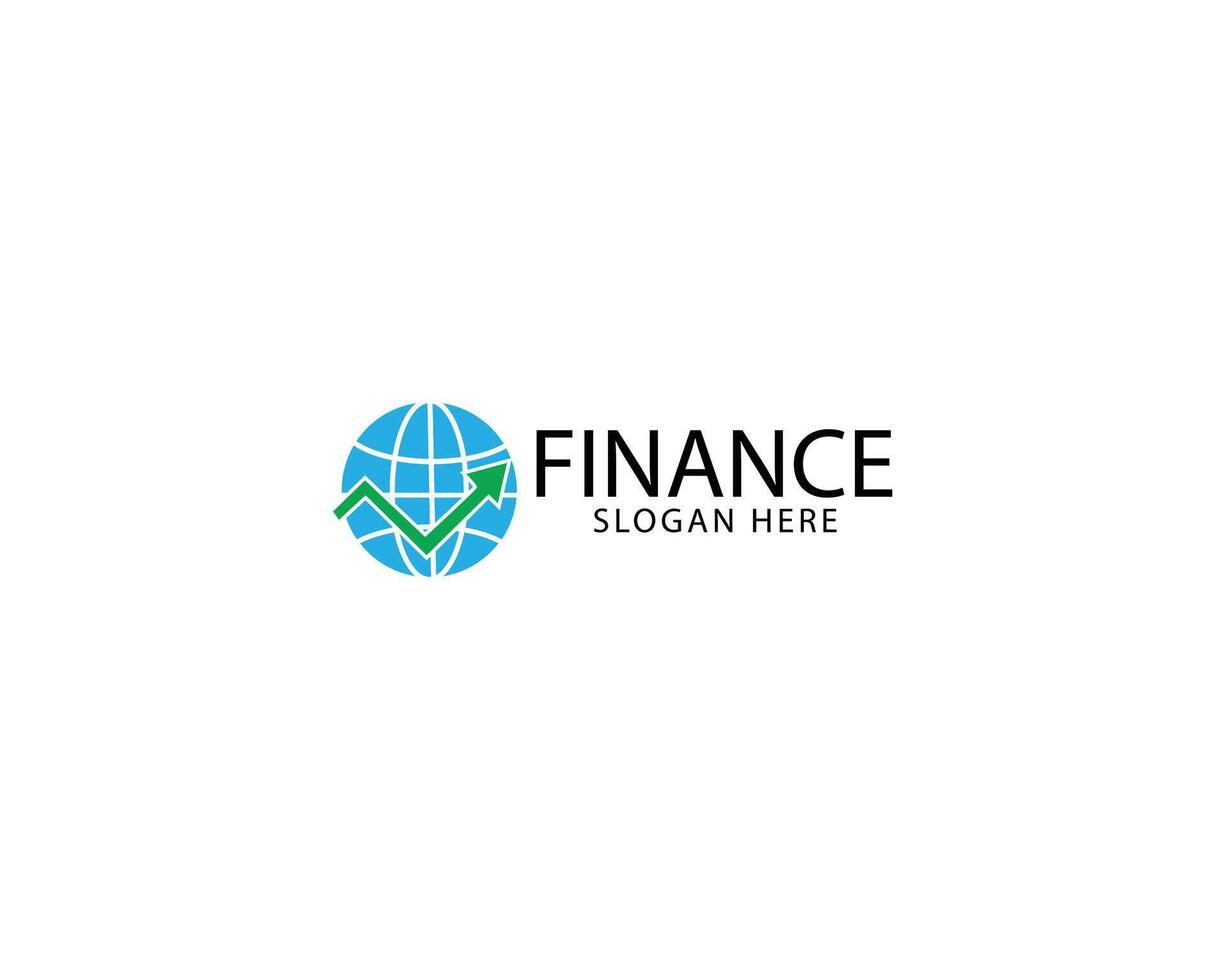 Global Finance in globe rotate arrow logo concept design template Illustration graphic vector