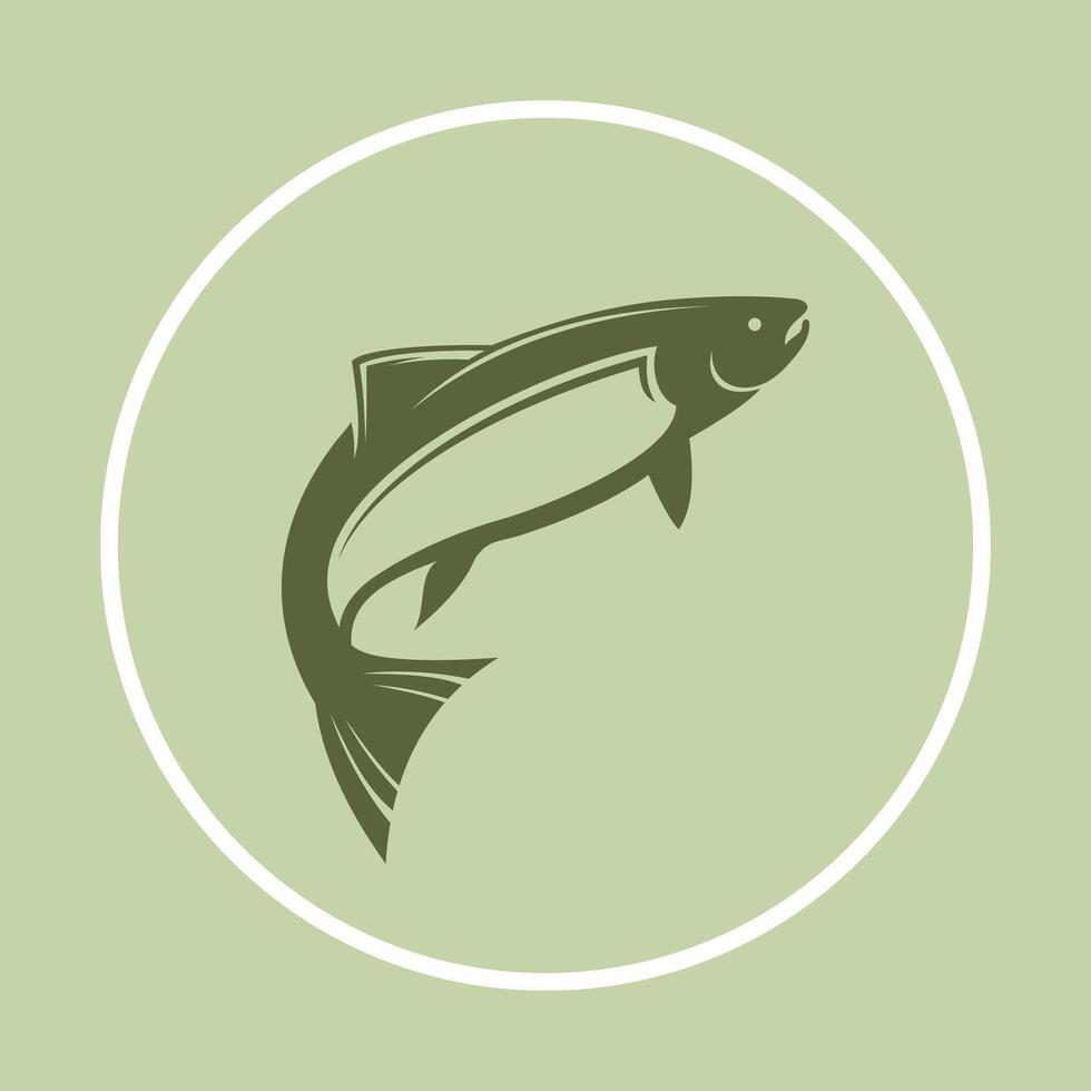 Salmon fish icon colorful background abstract trendy illustration design vector