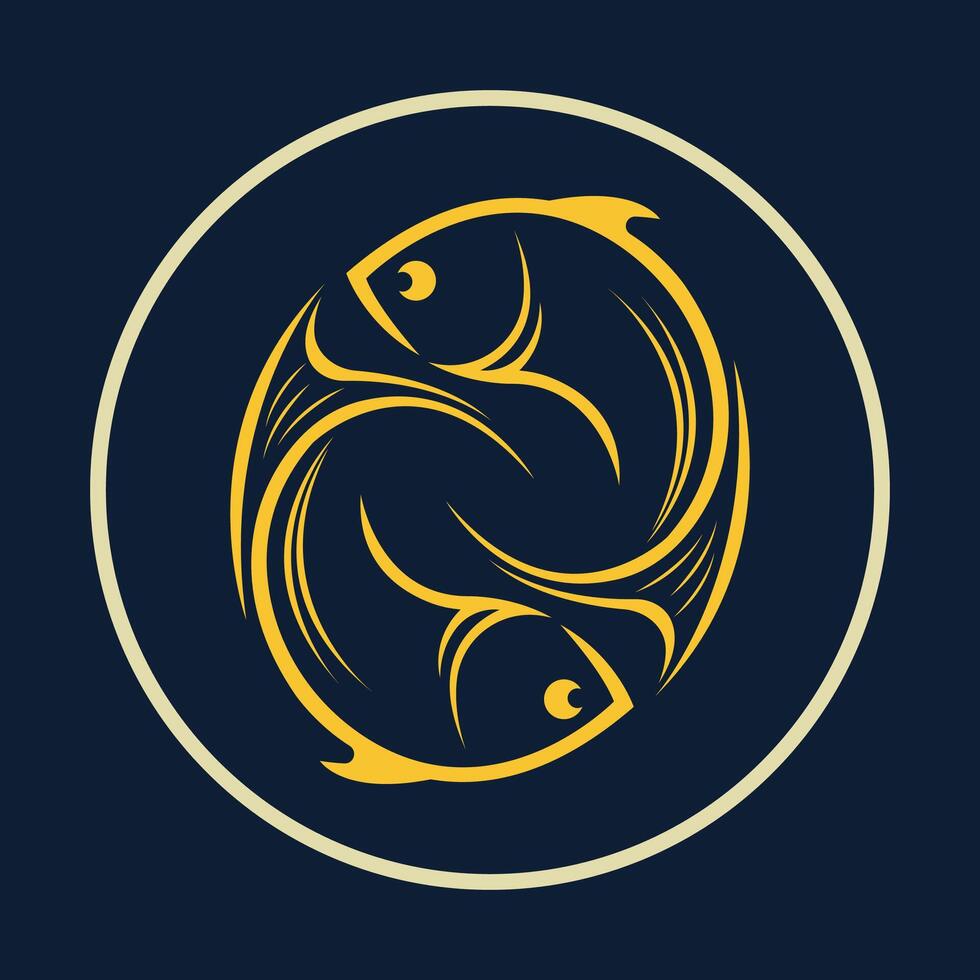 Double fish symbol abstract beautiful lovely background illustration design vector