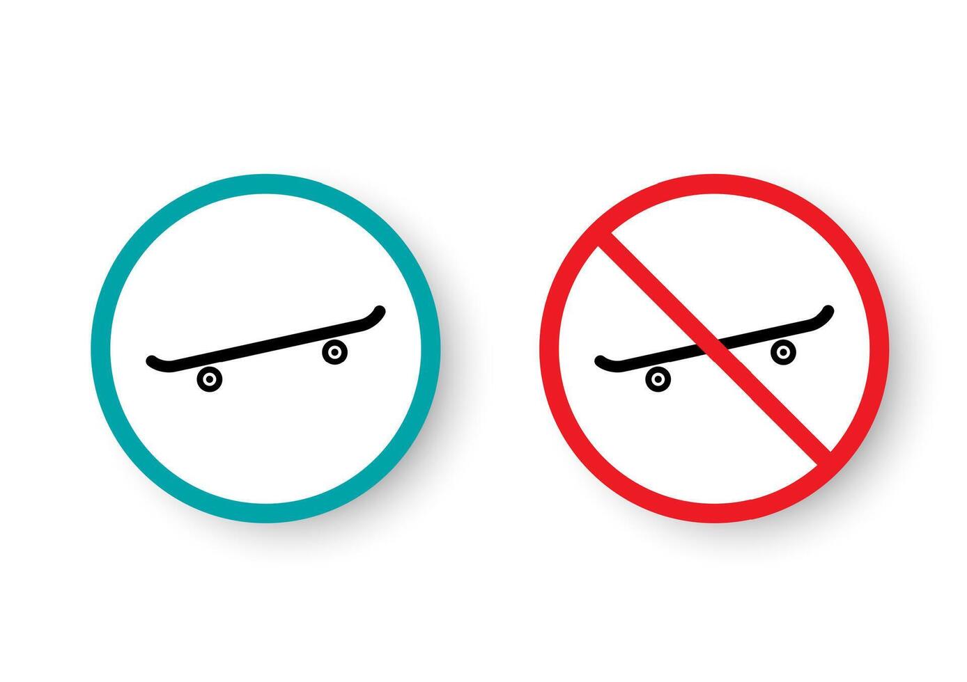 Skateboard symbol . Skateboard logo design. Stop sign. vector