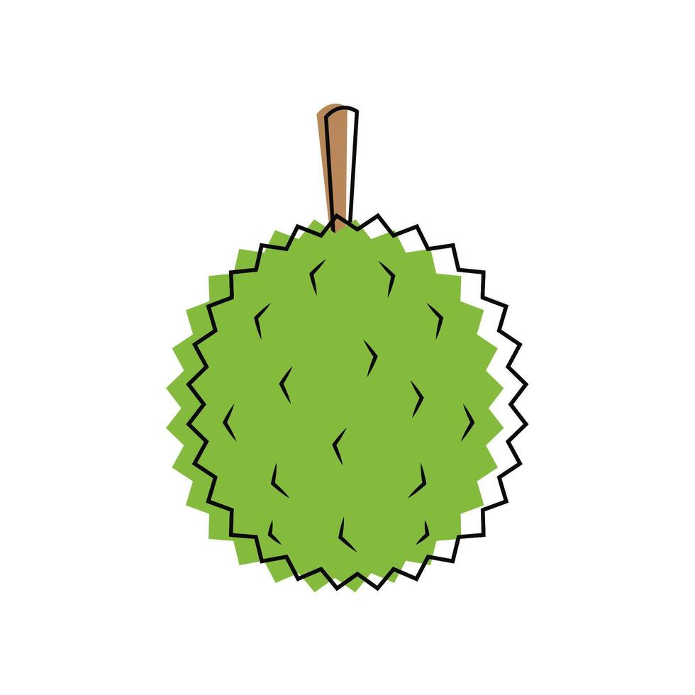 Durian cartoon . Durian on white background. Durian logo design. vector