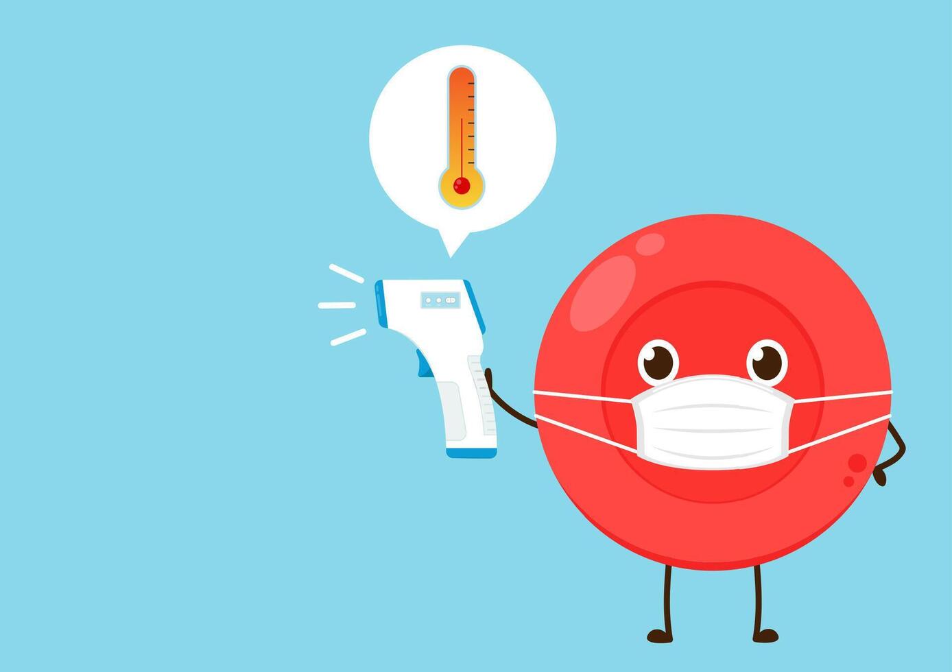 Red Blood Drop Cartoon Character. Illustration Flat Design Isolated On Transparent Background. Red Blood Cell Mascot. vector