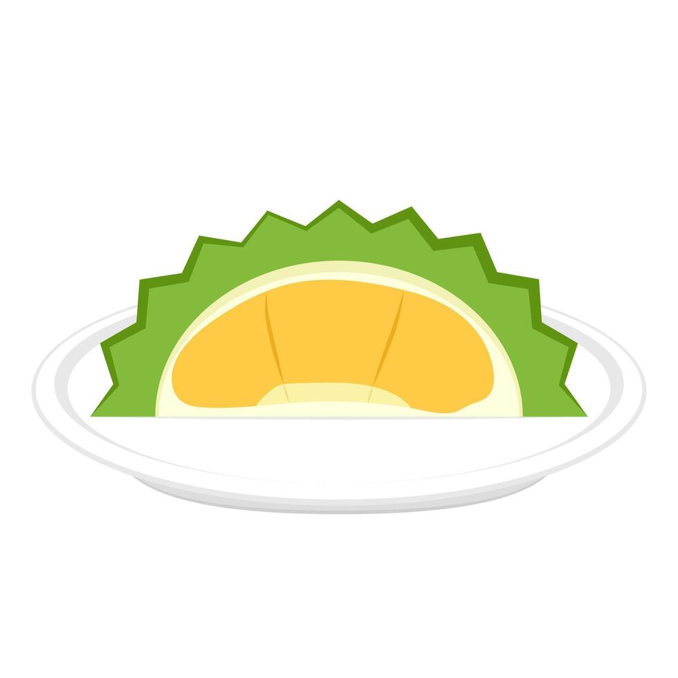 Durian cartoon . Durian on white background. Durian logo design. vector