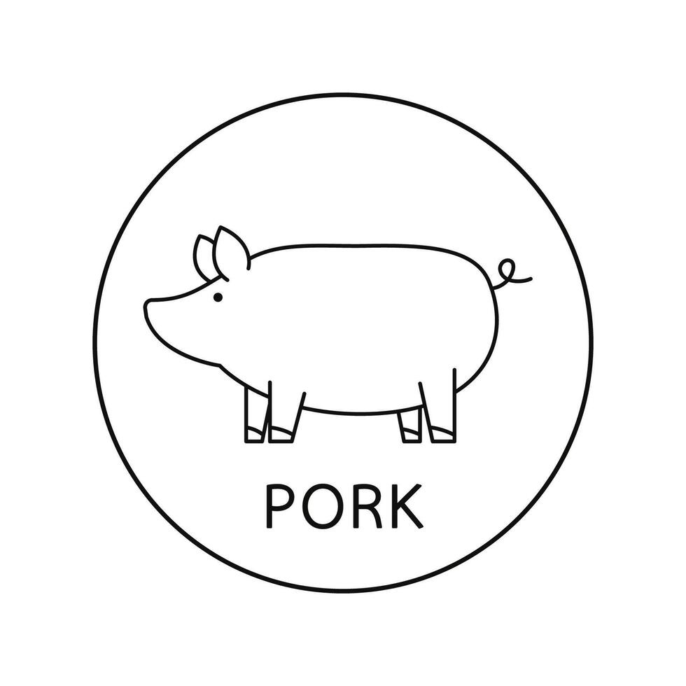 Pig doodle logo design. Pig . Pig symbol. vector