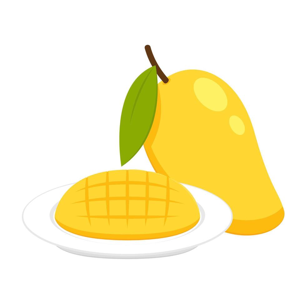 Mango . mango on white background. symbol. logo design. Mango sticky rice. vector