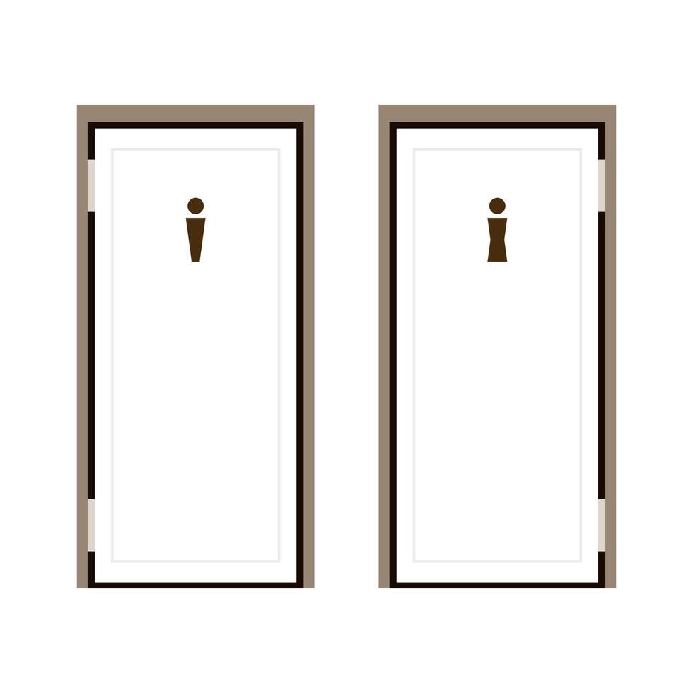 Public toilet cartoon . free space for text. Public toilet door. vector