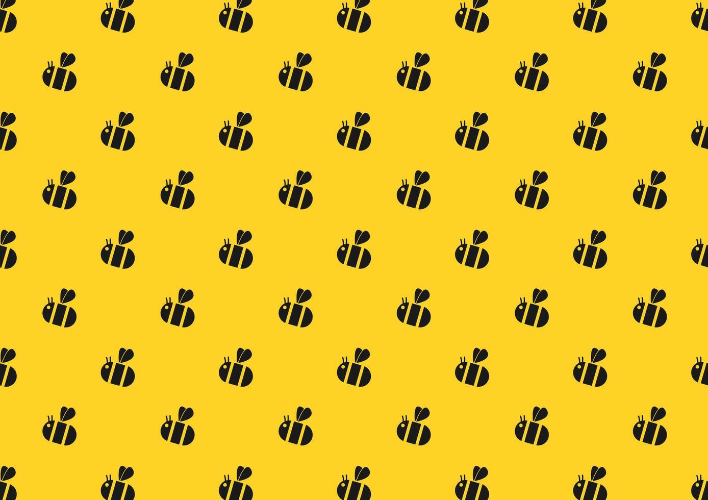 Bee . bee doodle pattern wallpaper. bee doodle symbol. vector