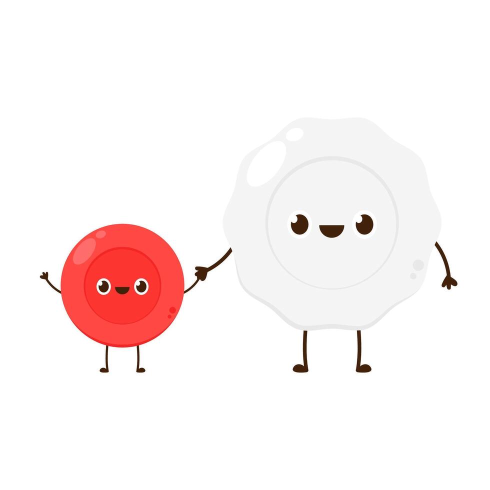 Red and white blood cell character design. vector
