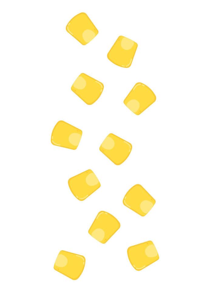 corn seed drop . corn seed on white background. wallpaper. free space for text. copy space. vector
