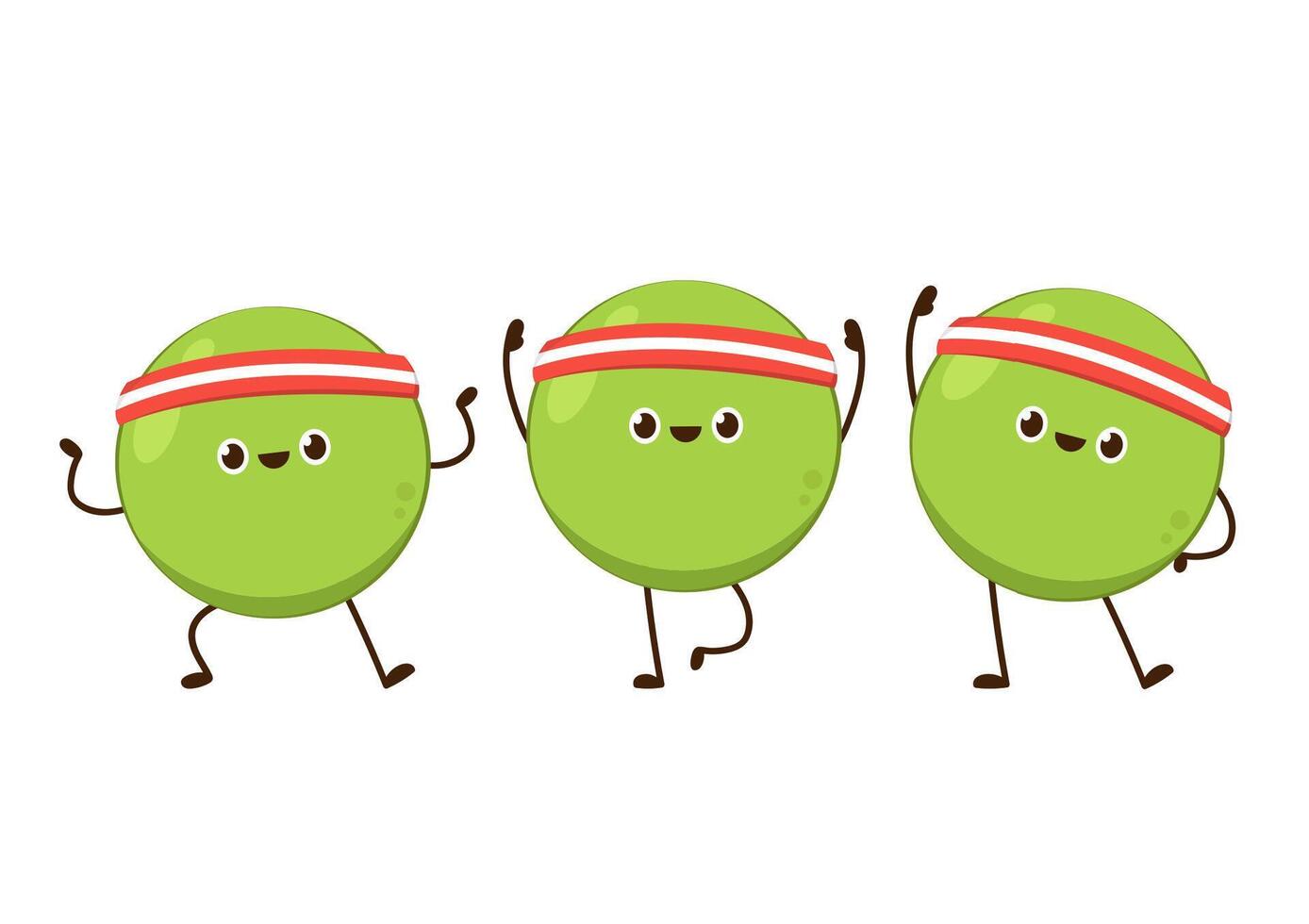 Peas character design. Peas on white background. vector