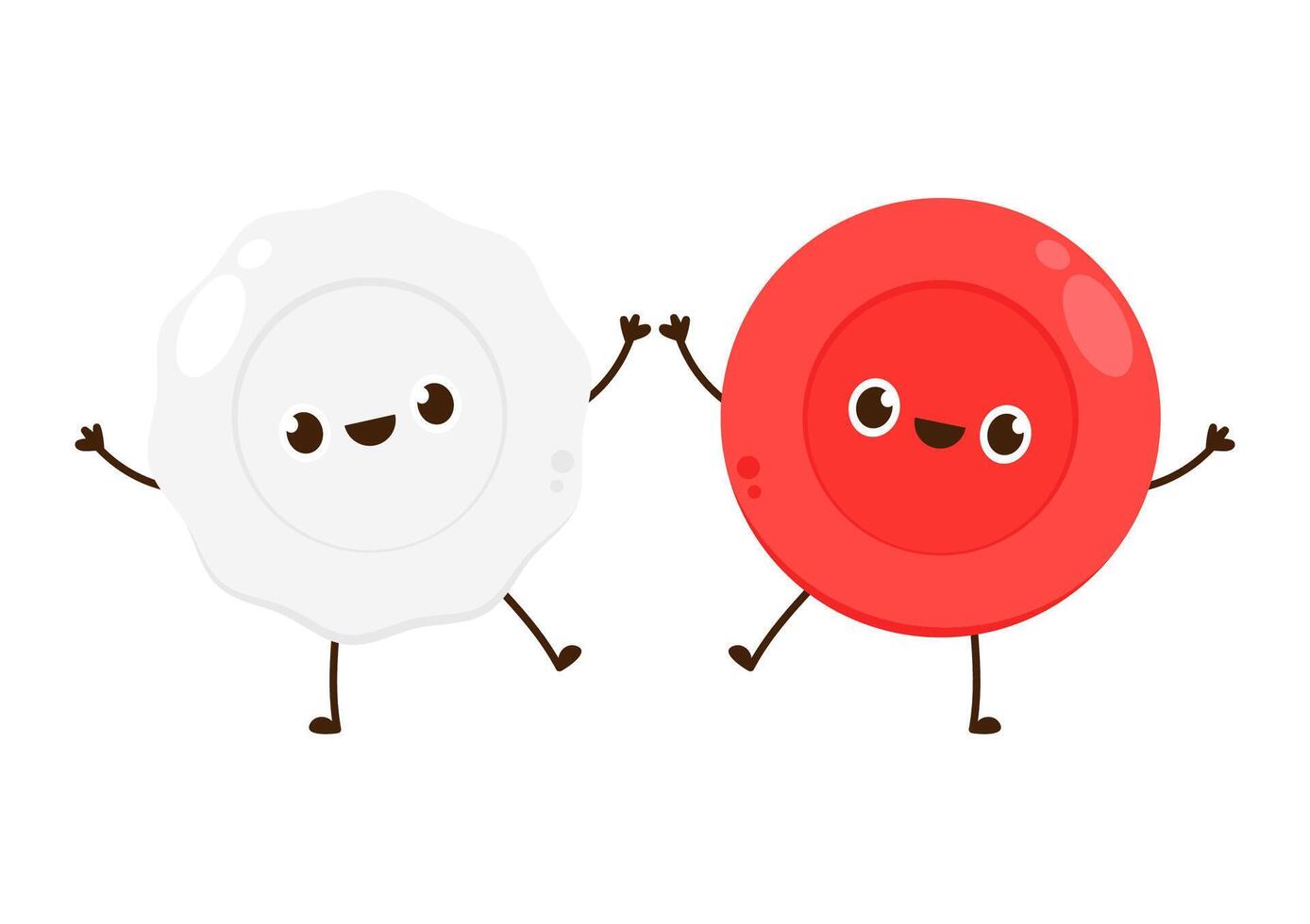 Red and white blood cell character design. vector