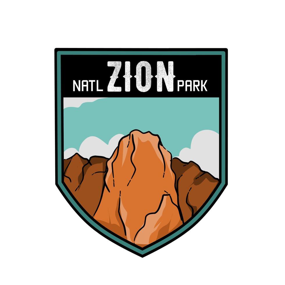 Zion National Park stickers design perfect for print, apparel, etc vector